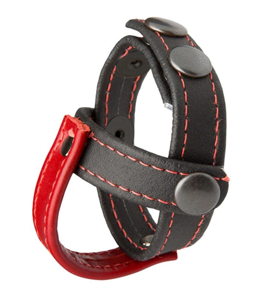 Kink Cock and Balls Sub Presenter Black and Red - Stretchy Cock Rings