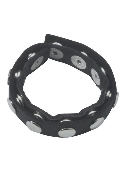 Leather Cock Rings With 10 Snap Locks - Cock Rings