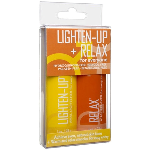 Doc Johnson Lighten-Up + Relax 2-Pack Anal Lube Set - Delay and Excite Sprays
