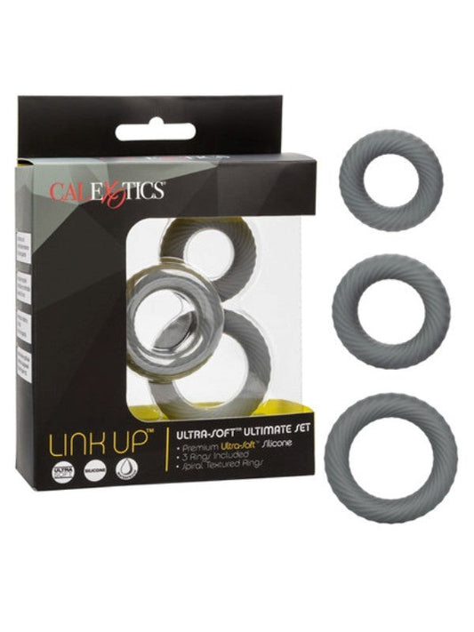 Link Up Ultra-Soft Ultimate Stretchy Male Cock Ring Set - Stretchy Cock Rings