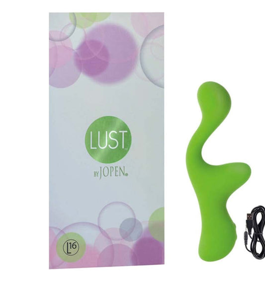 Lust By Jopen L16 Silicone Rabbit Vibrator Green - Prostate Toys