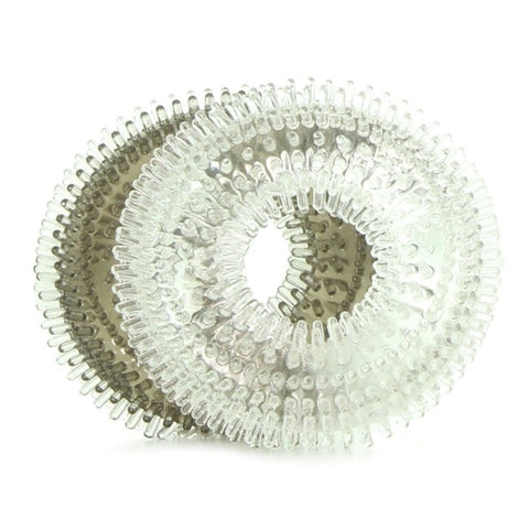Mack Tuff Ribbed Cock Rings Clear and Smoke - Cock Rings
