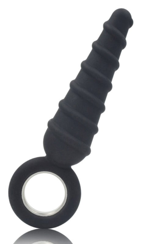 Metal O-Ring Spiral Silicone Anal Plug - - Butt Plugs