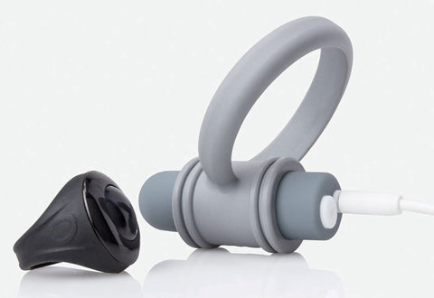 My Secret Screaming O Rechargeable Vibrating Ring Set Grey - Cock Rings