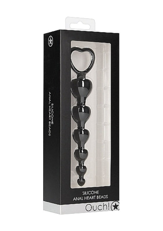 Ouch! Anal Heart Beads - Butt Plugs