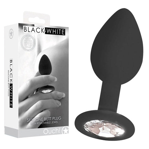 OUCH! BW Silicone Butt Plug with Removable Jewel - Butt Plugs