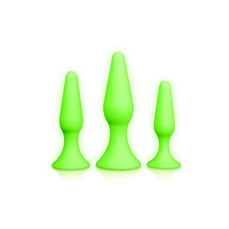 OUCH! Glow in Dark Butt Plug Set - - Butt Plugs