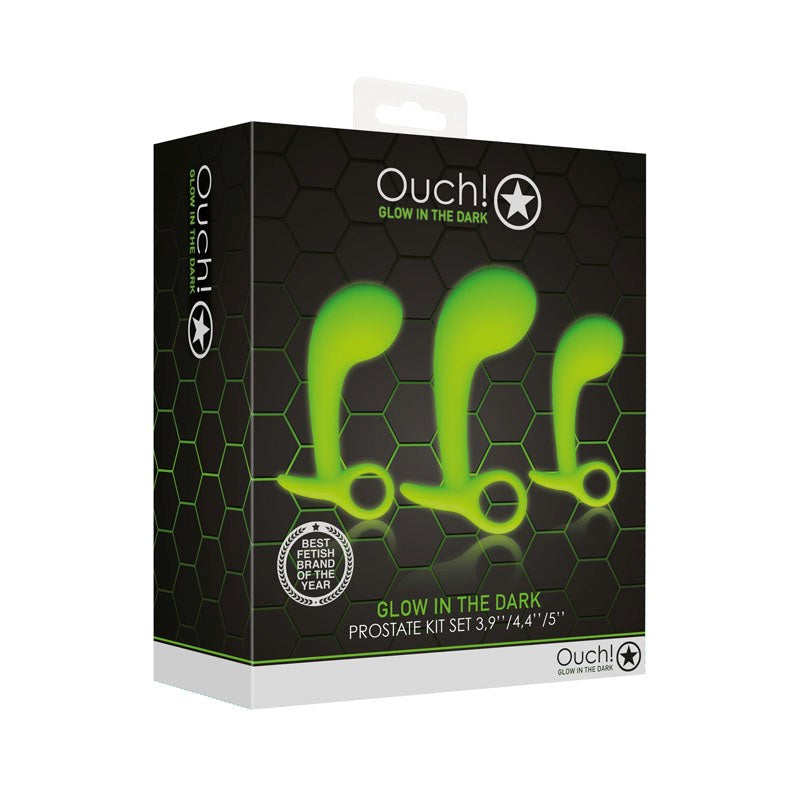 OUCH! Glow In Dark Prostate Kit - Set of 3 - - Prostate Toys