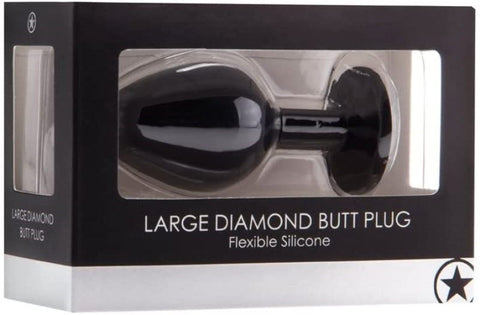 Ouch! Large Diamond Butt Plug Black - Butt Plugs