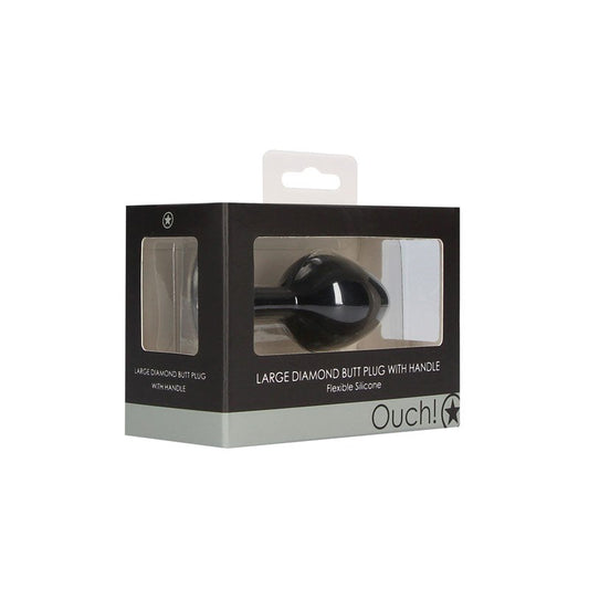 OUCH! Large Diamond Butt Plug With Handle - Butt Plugs