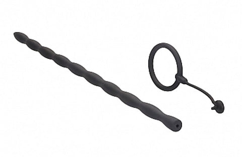 Ouch! Silicone Plug and Cock Ring Set - Ball and Cock Toys