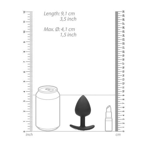 OUCH! XL Diamond Butt Plug With Handle - Black - Butt Plugs