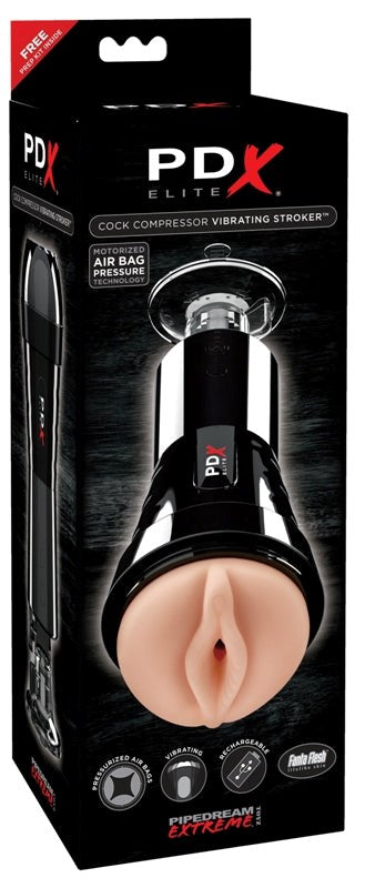 PDX Elite Cock Compressor Vibrating Male Stroker - Masturbators and Strokers