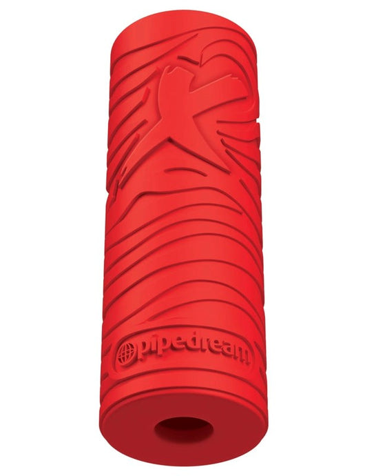 PDX Elite EZ Grip Squeezable Male Stroker Red - Masturbators and Strokers