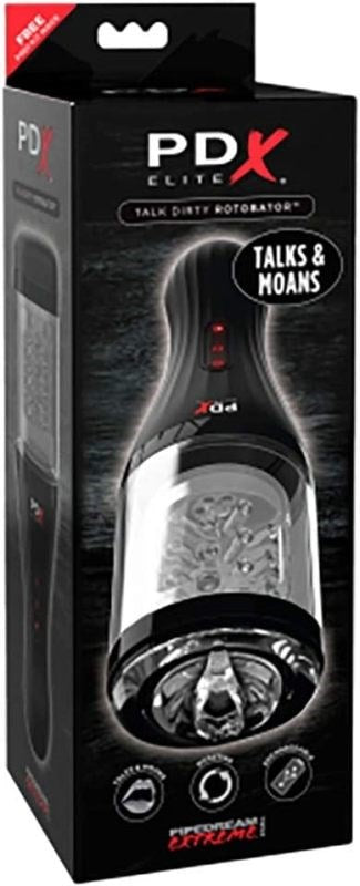 PDX Elite Talk Dirty Rotobator Vibrating Mens Masturbator - Masturbators and Strokers