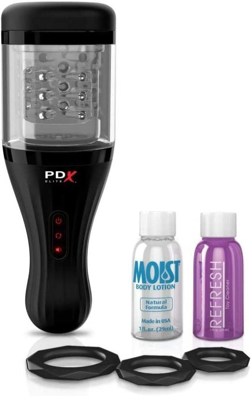 PDX Elite Talk Dirty Rotobator Vibrating Mens Masturbator - Masturbators and Strokers