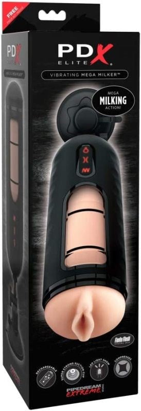 PDX Elite Vibrating Mega Milker Male Masturbator - Masturbators and Strokers