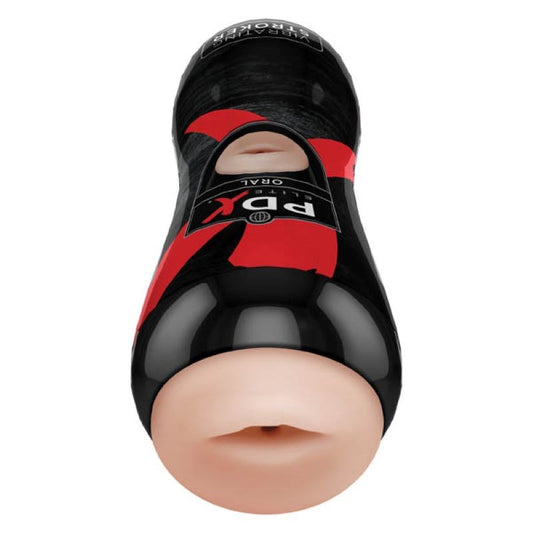 PDX Elite Vibrating Oral Sex Realistic Mens Stroker - Masturbators and Strokers
