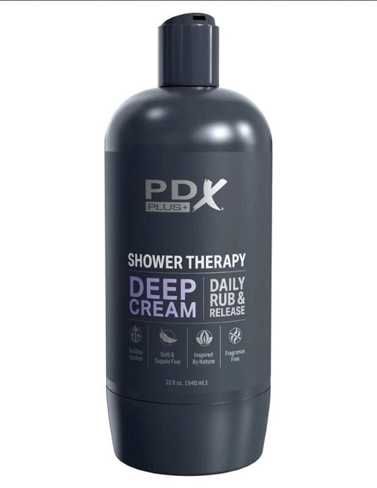 PDX Plus Shower Therapy Deep Cream Mens Masturbator - Masturbators and Strokers