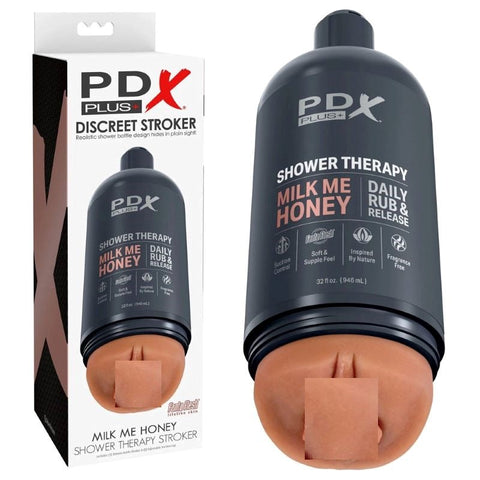 PDX Plus Shower Therapy Milk Me Honey Realistic Masturbator - Realistic Butts And Vaginas