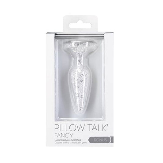 Pillow Talk Fancy Luxurious Glass Anal Plug w Clear Gem - Butt Plugs