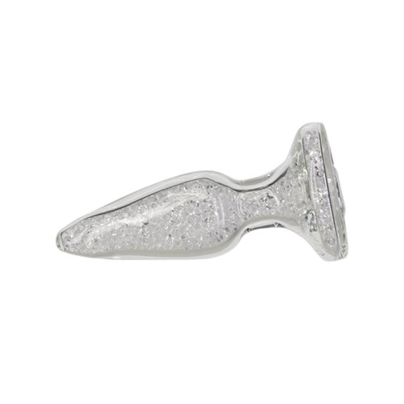 Pillow Talk Fancy Luxurious Glass Anal Plug w Clear Gem - - Butt Plugs