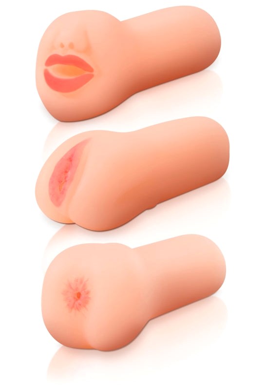 Pipedream Extreme Travel Trio Realistic Masturbator Set - Masturbators and Strokers