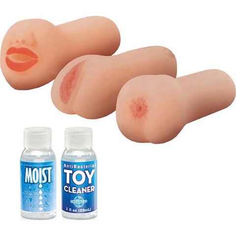 Pipedream Extreme Travel Trio Realistic Masturbator Set - Masturbators and Strokers