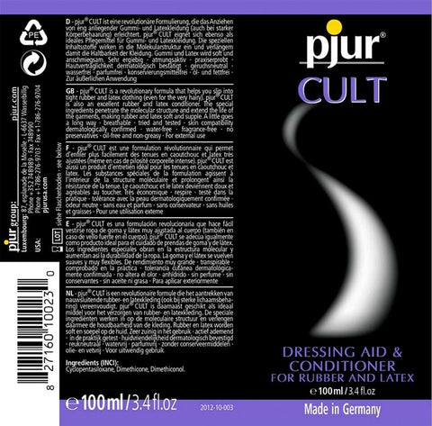 Pjur CULT Rubber and Latex Aid 100ml - Silicone Based Lubes