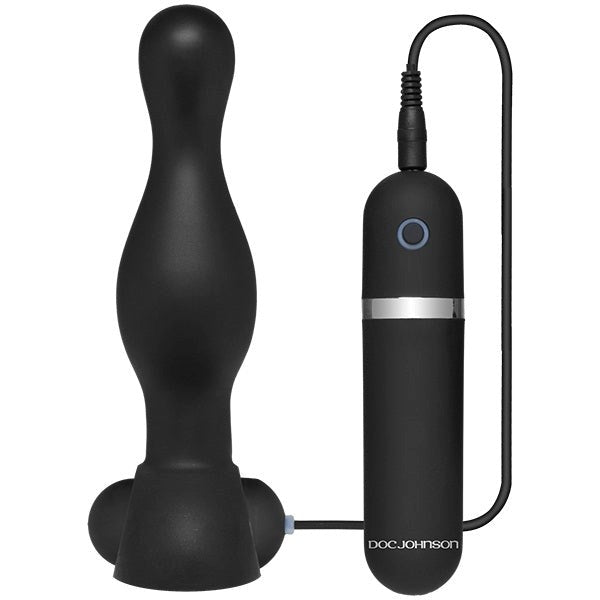 Platinum Premium Silicone The Delight Vibrating Plug Black - - Anal Vibrators