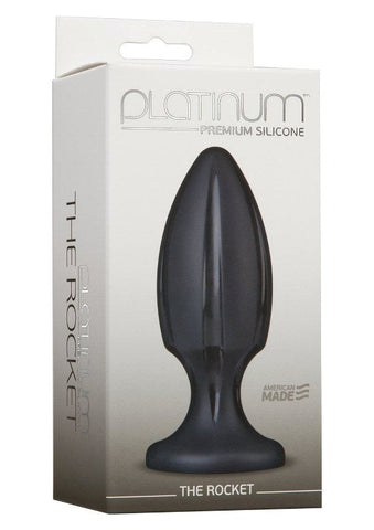 Doc Johnson Platinum The Rocket Silicone Anal Plug Black - Butt Plugs