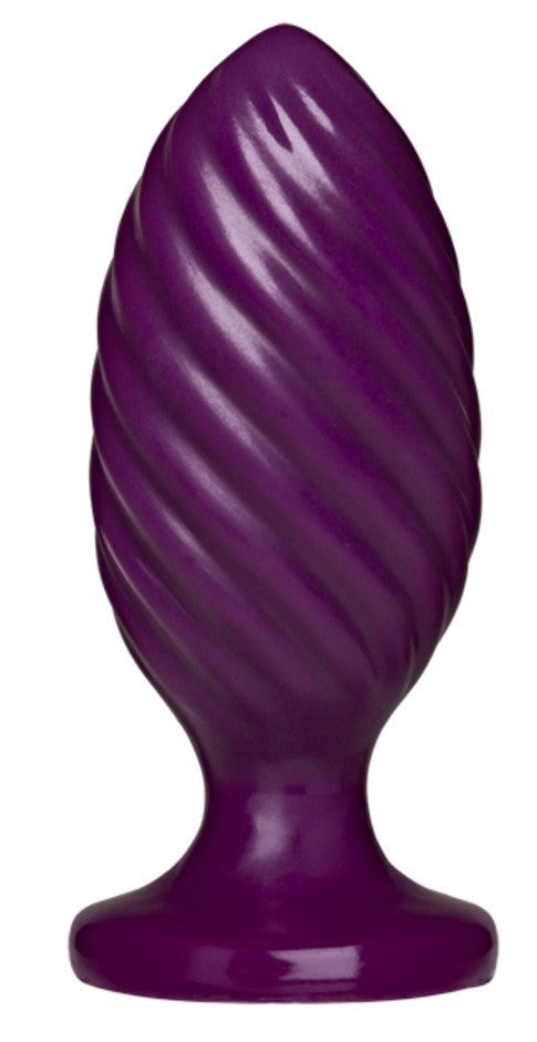 Doc Johnson Platinum The Swirl Silicone Anal Plug Purple - Butt Plugs