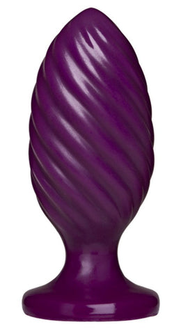 Doc Johnson Platinum The Swirl Silicone Anal Plug Purple - Butt Plugs