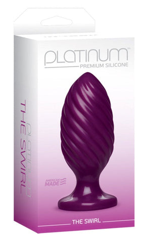 Doc Johnson Platinum The Swirl Silicone Anal Plug Purple - Butt Plugs