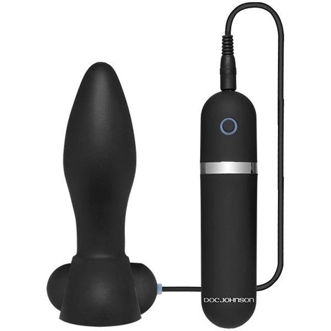 Doc Johnson Platinum The Touch Vibrating Anal Plug Black - Butt Plugs