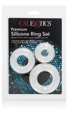 California Exotics Premium Silicone Cock Ring Set - Stretchy Cock Rings