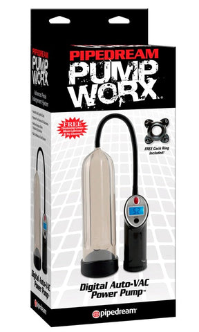 Pump Worx Digital AutoVac Power Male Penis Pump - Pumps, Extenders and Sleeves