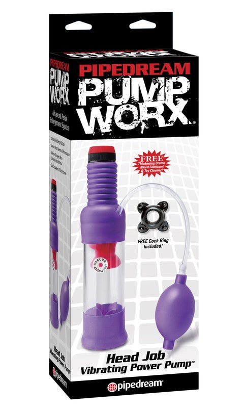 Pump Worx Head Job Vibrating Penis Power Pump - Pumps, Extenders and Sleeves
