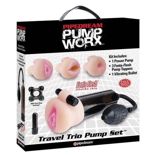 Pump Worx Travel Trio Male Penis Pump Kit - Pumps, Extenders and Sleeves
