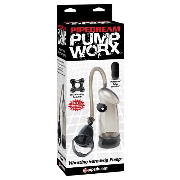 Pump Worx Vibrating Sure-Grip Penis Enlargement Pump - Pumps, Extenders and Sleeves