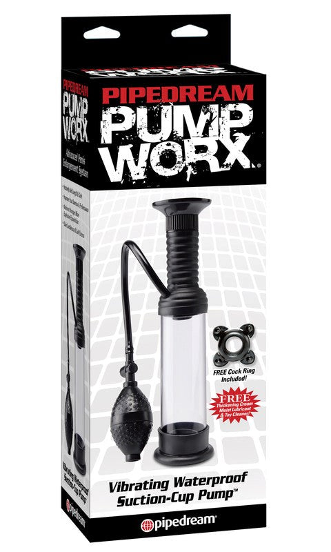 Pump Worx Vibrating Waterproof Suction Cup Penis Pump - Pumps, Extenders and Sleeves