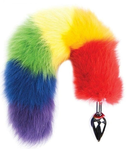 Rainbow Foxy Tail Butt Plug - Butt Plugs