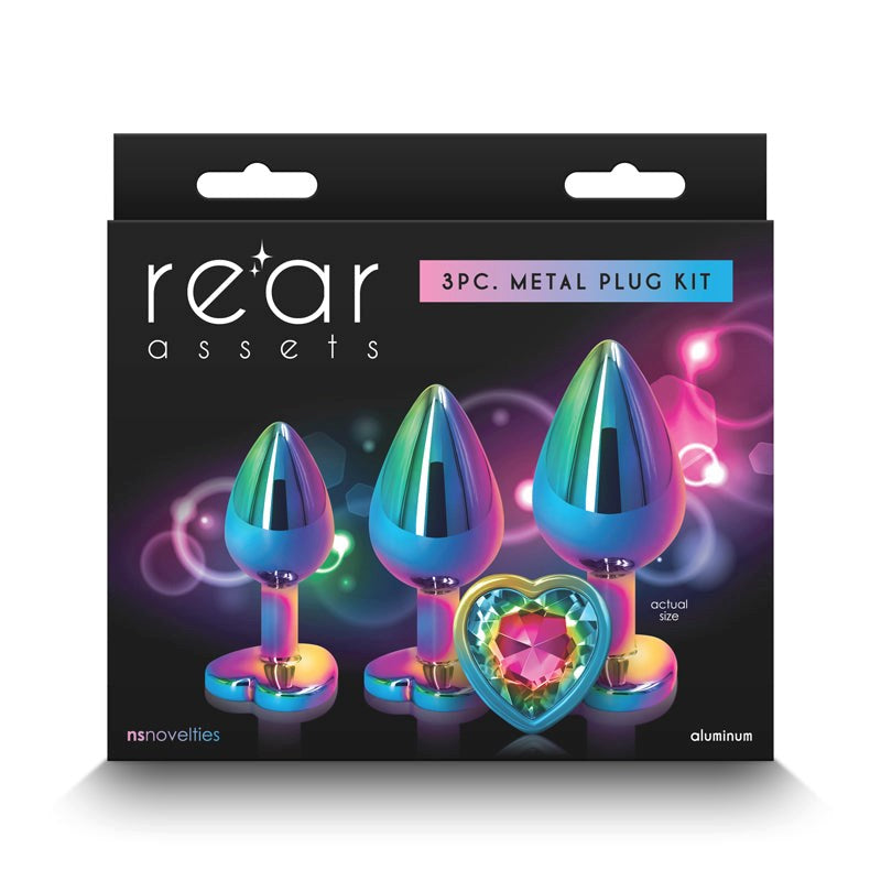 Rear Assets Trainer Kit- Multicolour Rainbow Heart - - Butt Plugs