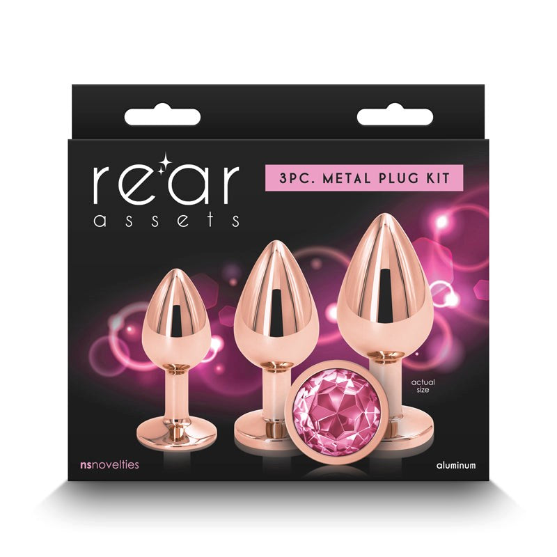 Rear Assets Trainer Kit- Rose Gold Pink Gem - - Butt Plugs