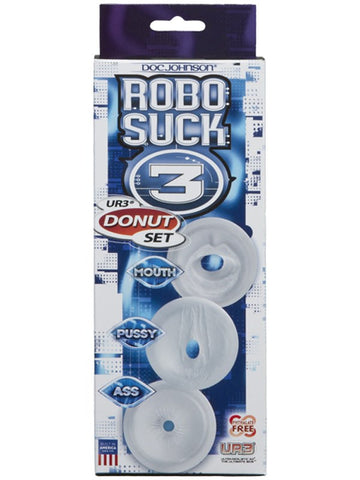 Doc Johnson RoboSuck3 UR3 Male Masturbator Donut Set - Pumps, Extenders and Sleeves