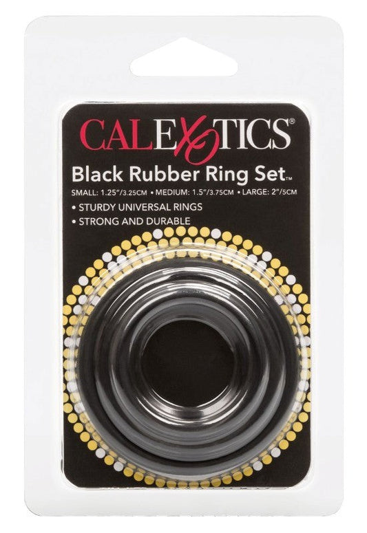 CalExotics 3 Piece Stretchy Rubber Cock Ring Set - Stretchy Cock Rings