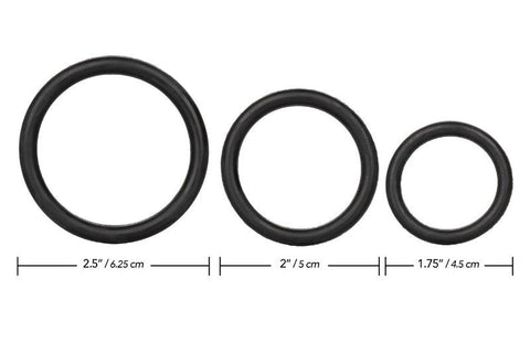 CalExotics 3 Piece Stretchy Rubber Cock Ring Set - Stretchy Cock Rings