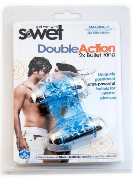 S-Wet Double Action Dual Bullet Ring - Cock Rings