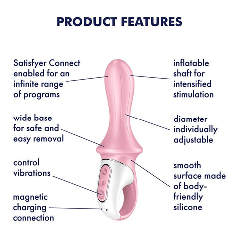 Satisfyer Air Pump Booty 5 App Controlled Silicone Anal Vibrator - Anal Vibrators