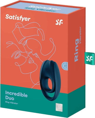 Satisfyer Incredible Duo 12 Functions Vibrating Cock Ring Deep Blue - Vibrating Cock Rings